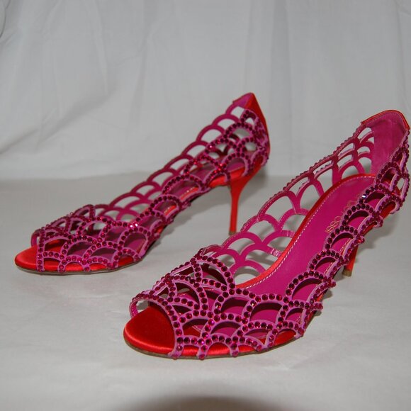 Sergio Rossi Pink Open-Toe Heels - Picture 7 of 15